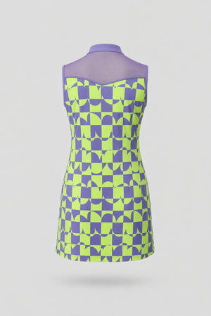 The Sleeveless Zip Golf Dress - Paradox Geo