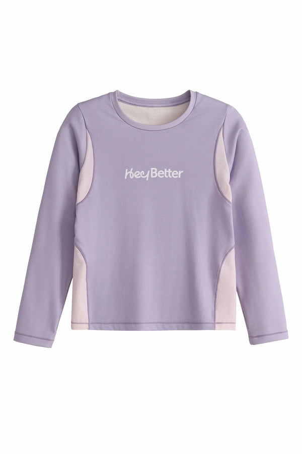 Antibacterial Performance Long Sleeve Tee - Soft Lavender
