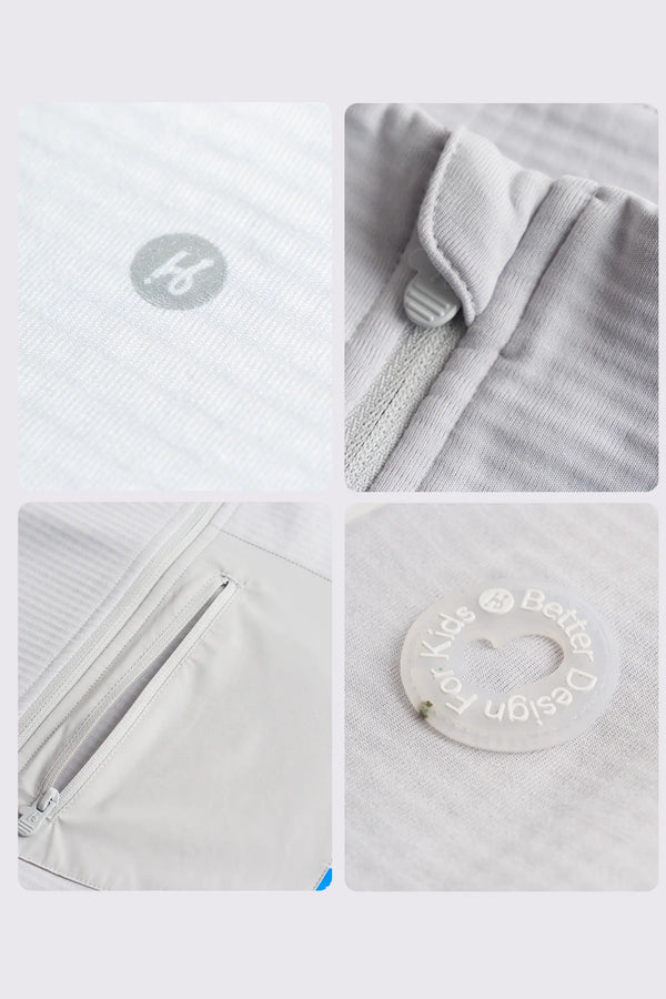 Quick-Dry Grid Fleece Pullover - Dusty Blue