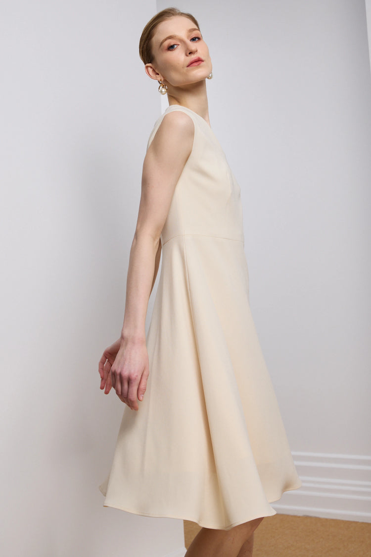 Women's Clean-Line V-Neck Midi Dress