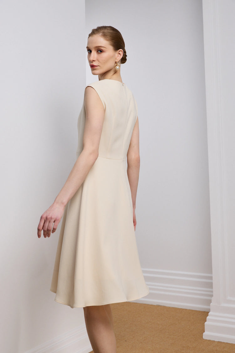 Women's Clean-Line V-Neck Midi Dress