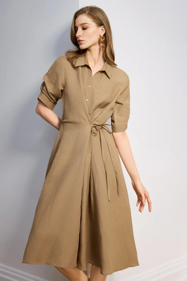 Women's Tie-Waist Shirt Dress
