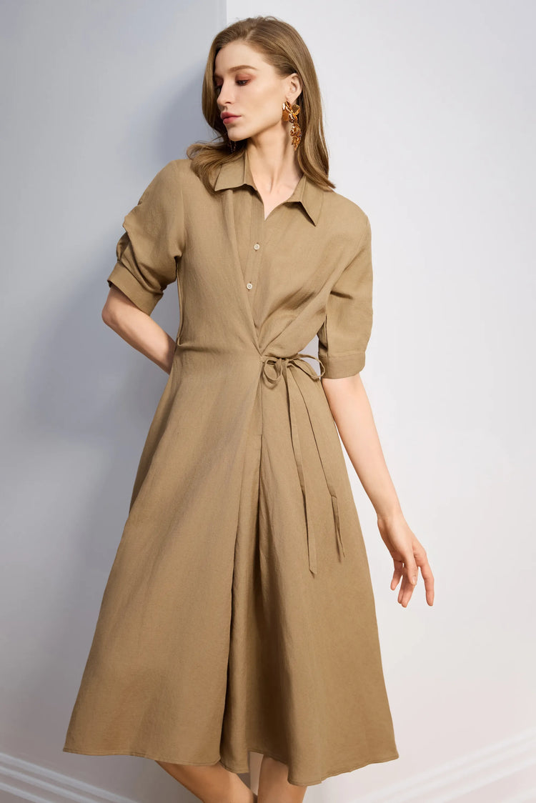 Women's Tie-Waist Shirt Dress