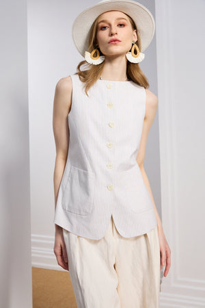 Women's Button-Front Vest Top
