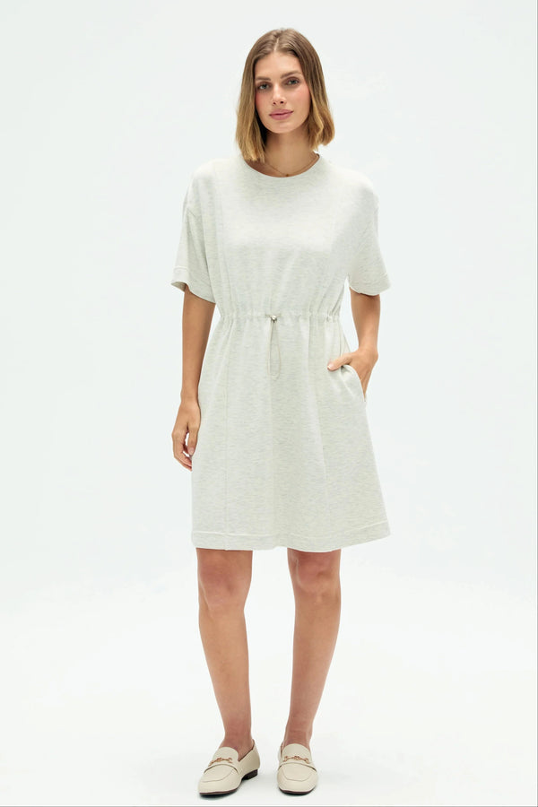 Women’s Cinched T-Shirt Dress - Heather Mist