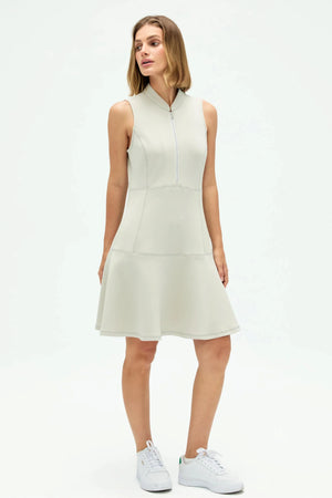 Women’s Zip-Collar Flare Dress - Cloudstone Grey