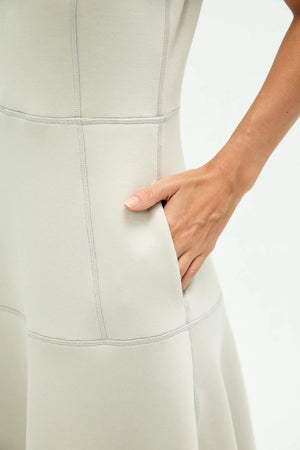 Women’s Zip-Collar Flare Dress - Cloudstone Grey