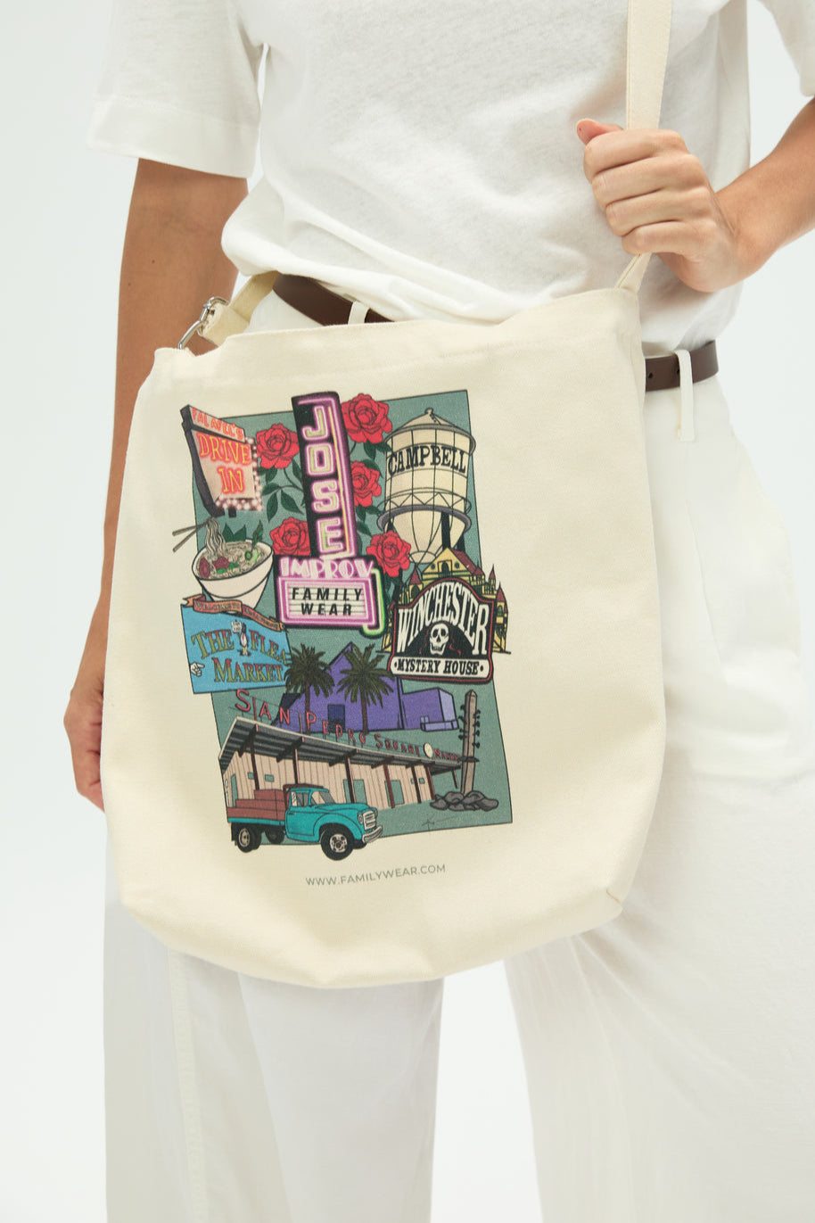 Familywear Everyday Canvas Tote -  Postcard from San Jose