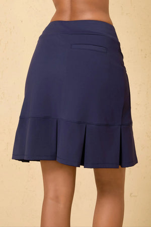 Women’s Pleated Hem Pocket UPF 50+ Skort 19" - Black
