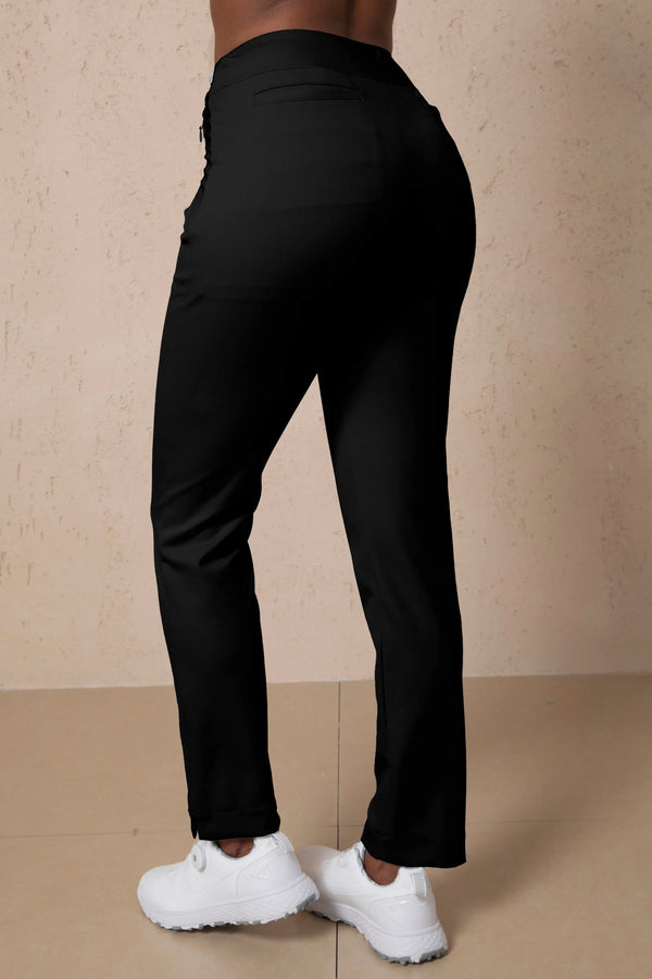 Women’s Zip-Pocket Stretch Pants - Onyx Black