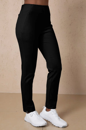 Women’s Zip-Pocket Stretch Pants - Onyx Black