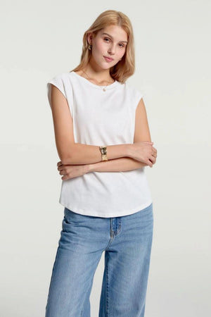 Women’s Lace-Back Cap Sleeve Tee - Porcelain White