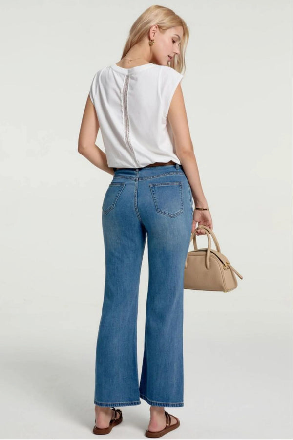 Women’s Lace-Back Cap Sleeve Tee - Porcelain White