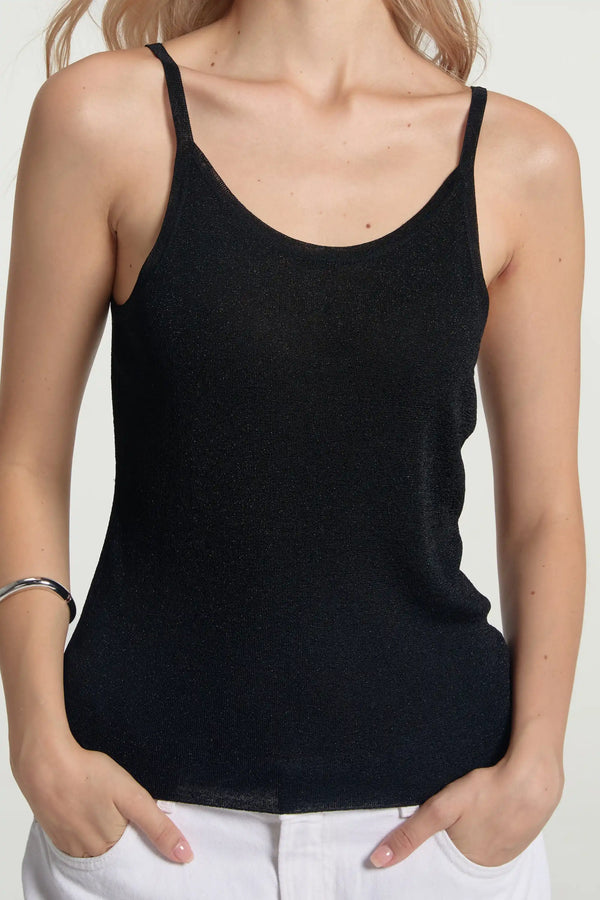 Women’s Shimmer Sheer Knit Tank - Onyx Glow