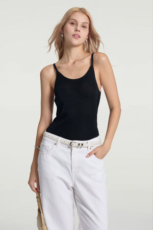 Women’s Shimmer Sheer Knit Tank - Onyx Glow