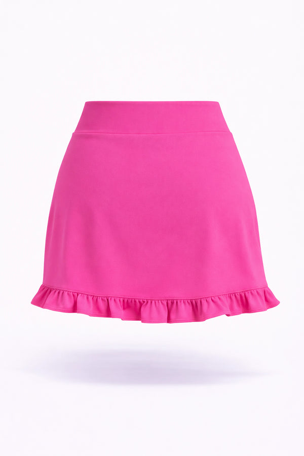 Women’s Ruffle Hem Performance UPF 50+ Skort 17" - Hot Pink