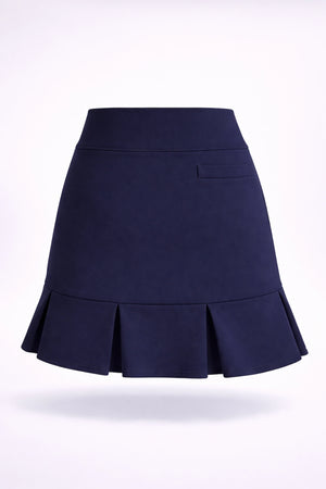 Women’s Pleated Hem Pocket UPF 50+ Skort 19" - Midnight Navy