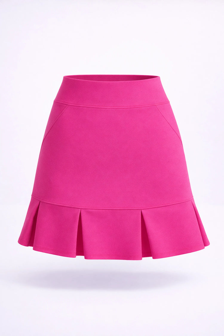 Women’s Pleated Hem Pocket UPF 50+ Skort 19" - Magenta