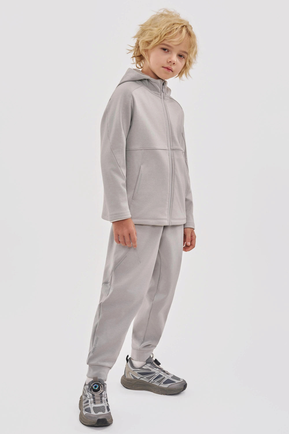 Windproof Cloud-Fleece Pants - Light Grey