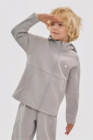 Windproof Cloud-Fleece Jacket - Light Grey
