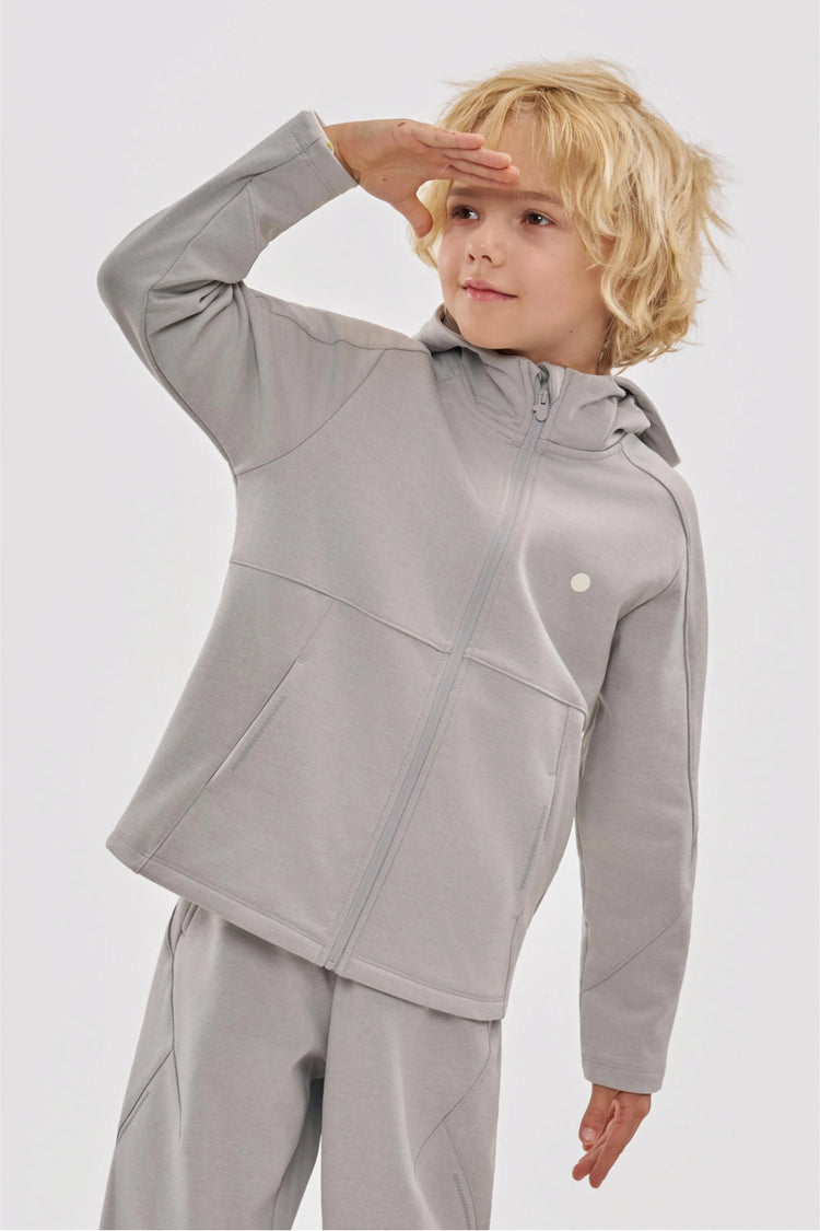 Windproof Cloud-Fleece Jacket - Light Grey