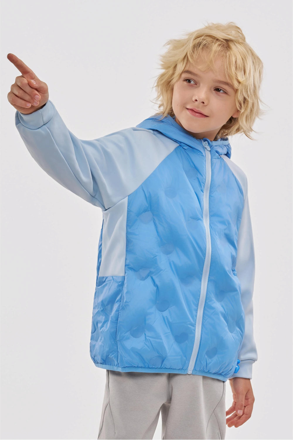 Colorblock Down Jacket - Sky Blue