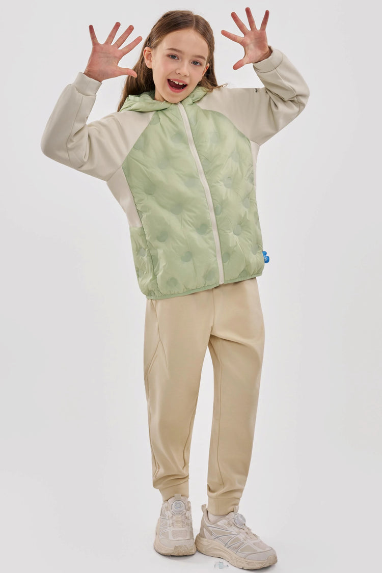 Colorblock Down Jacket - Sage Green