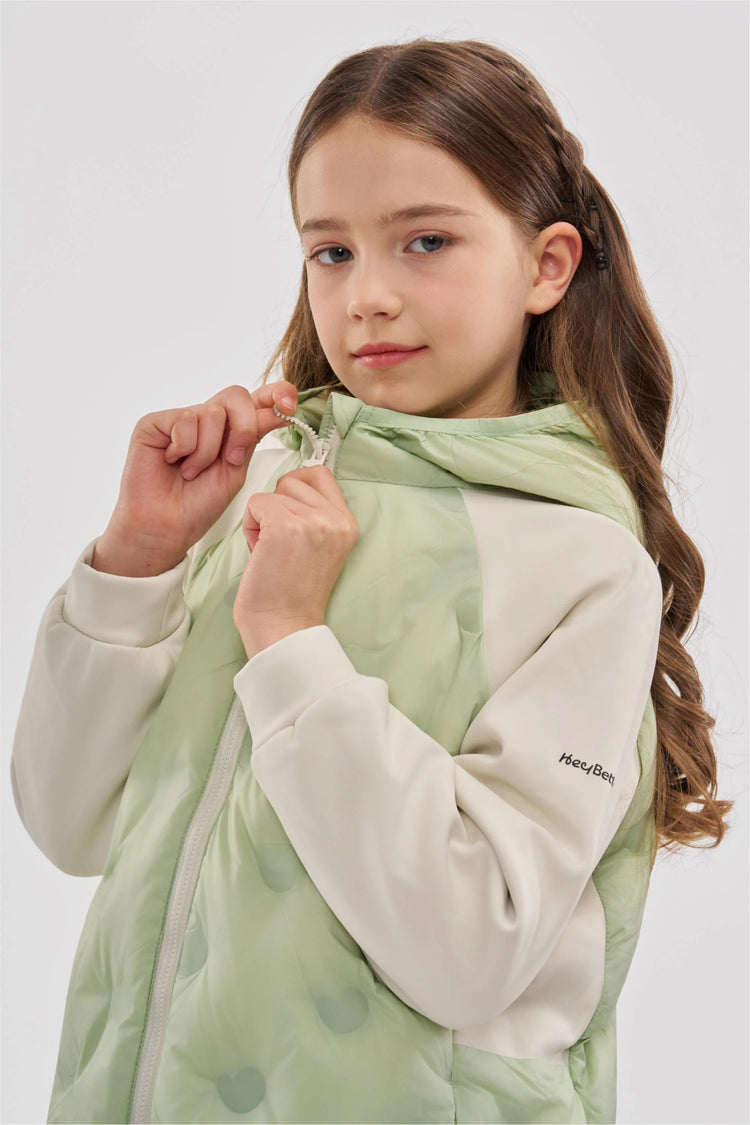 Colorblock Down Jacket - Sage Green