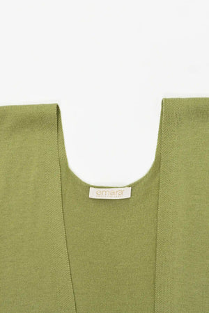 Knit Tie Wrap Shawl - Sage Olive