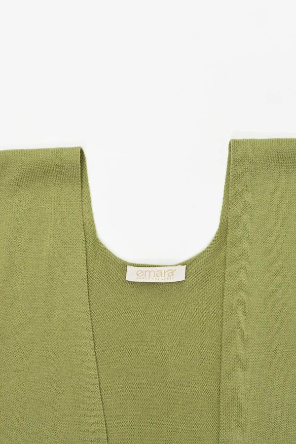 Knit Tie Wrap Shawl - Sage Olive