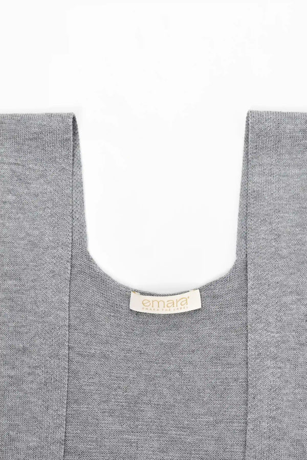 Knit Tie Wrap Shawl - Heather Grey
