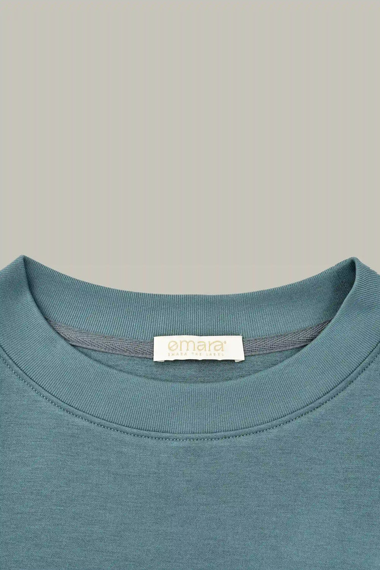 The Oversized Crewneck - Slate Blue