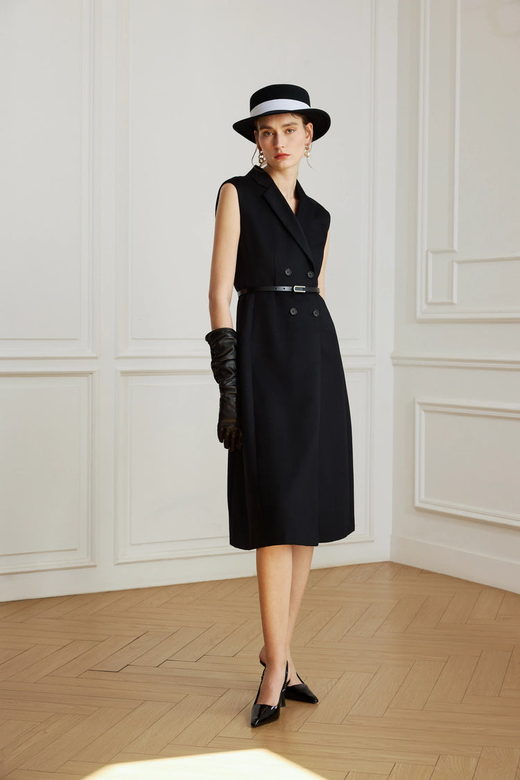 Women's Triacetate Sleeveless Suit Dress