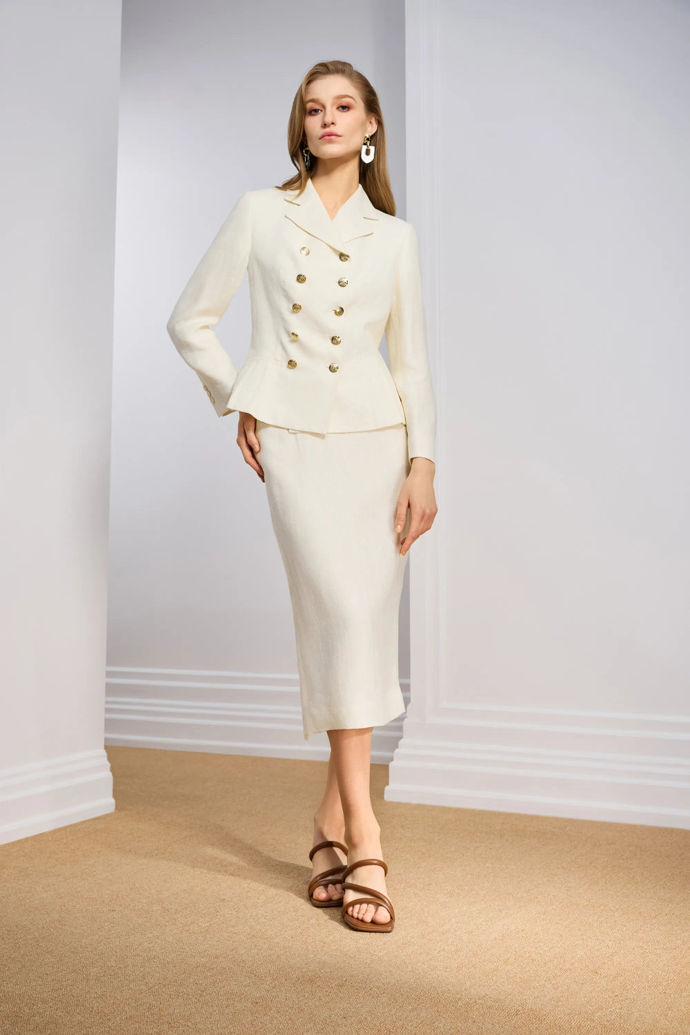 Women's Structured Midi Skirt