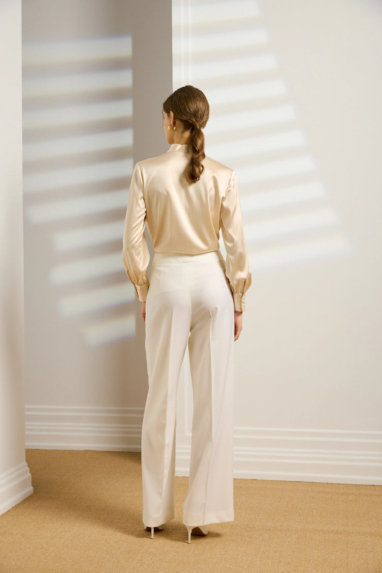 Women's Silk Parisian Wrap V-Neck Blouse