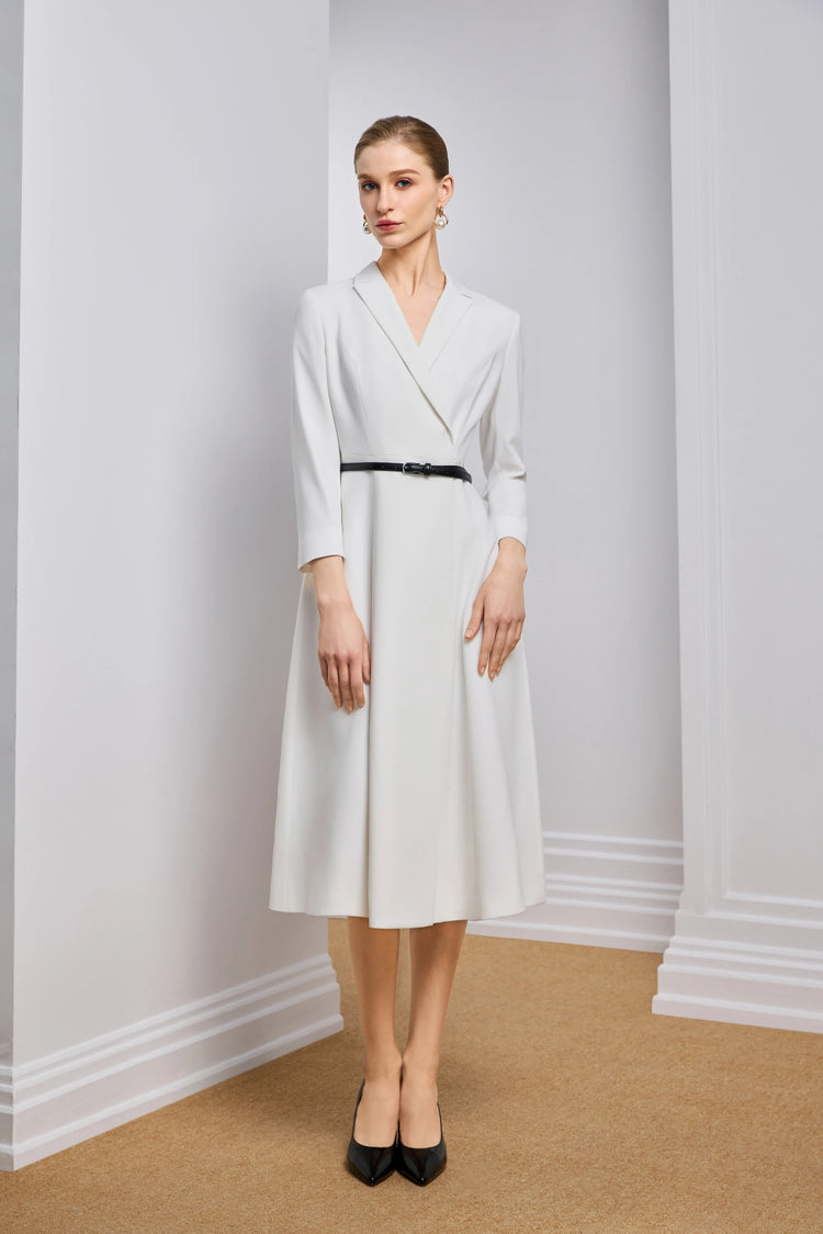 Women's Belted Midi Dress