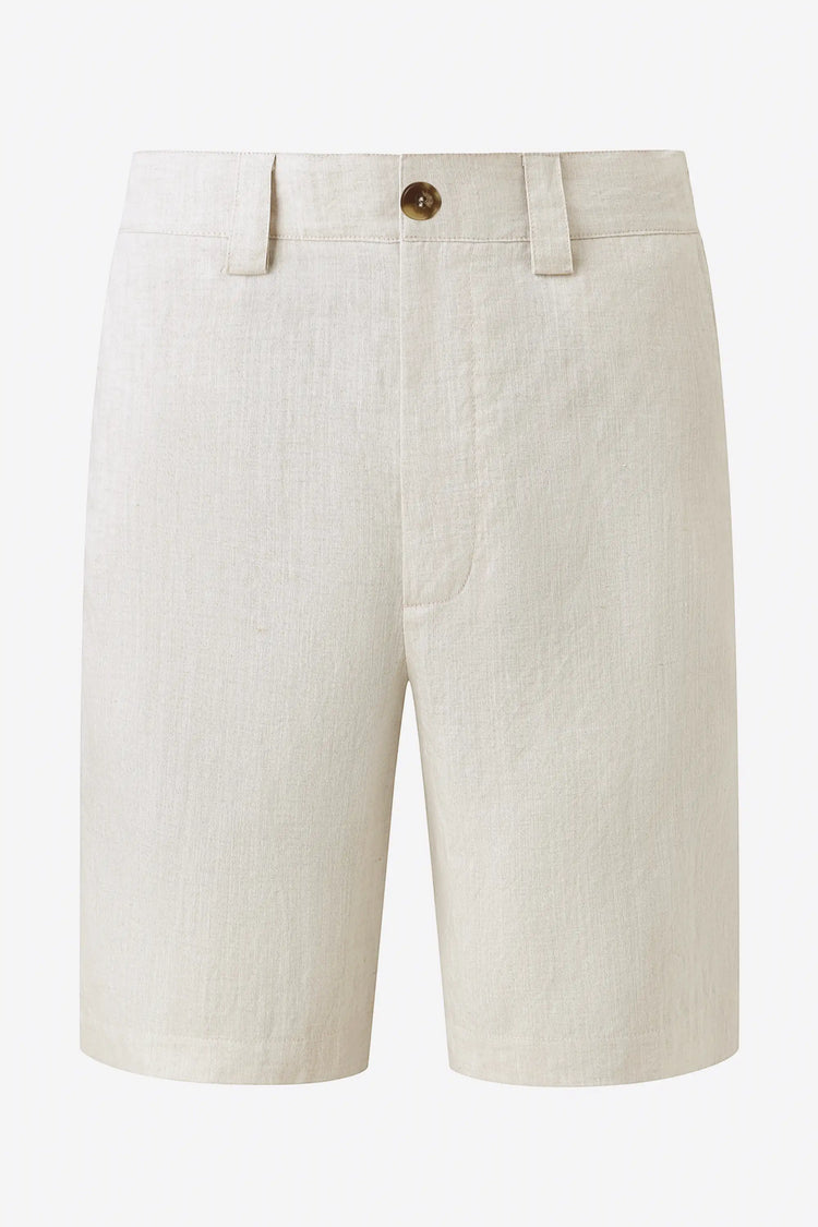Men’s Linen-Blend Tailored Shorts - Driftwood Beige