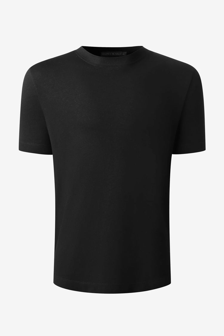 Men’s Cotton Linen Crewneck Tee - Jet Black