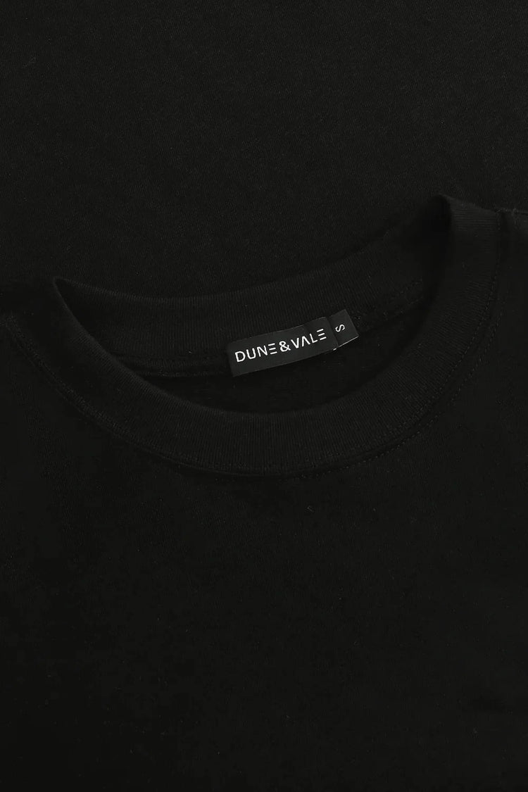Men’s Cotton Linen Crewneck Tee - Jet Black
