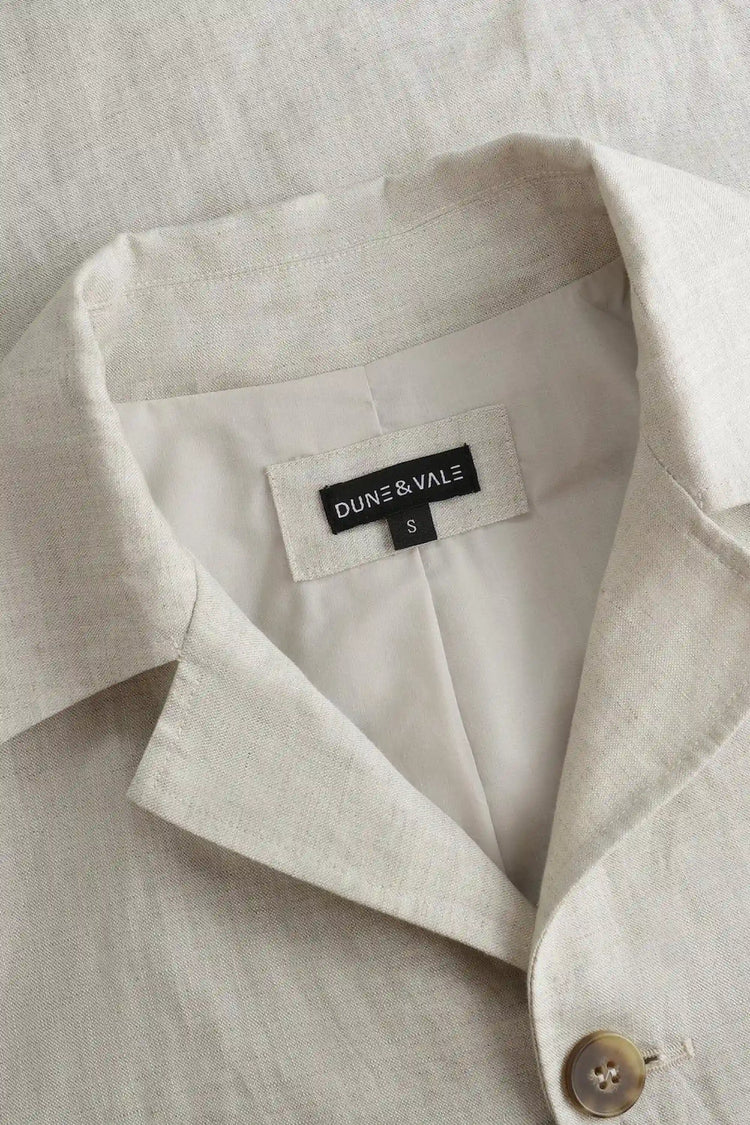 Men’s Linen-Blend Safari Jacket - Driftwood Beige