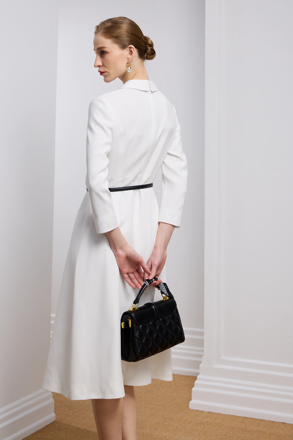 Women's Belted Midi Dress