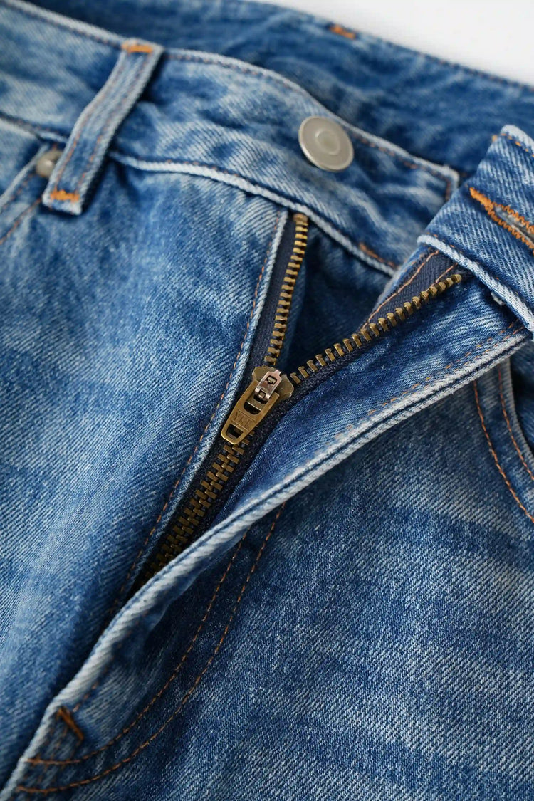 Structured Wide-Leg Denim - Vintage Blue