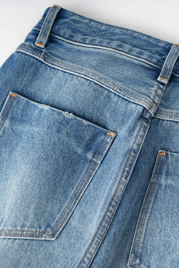 Structured Wide-Leg Denim - Vintage Blue