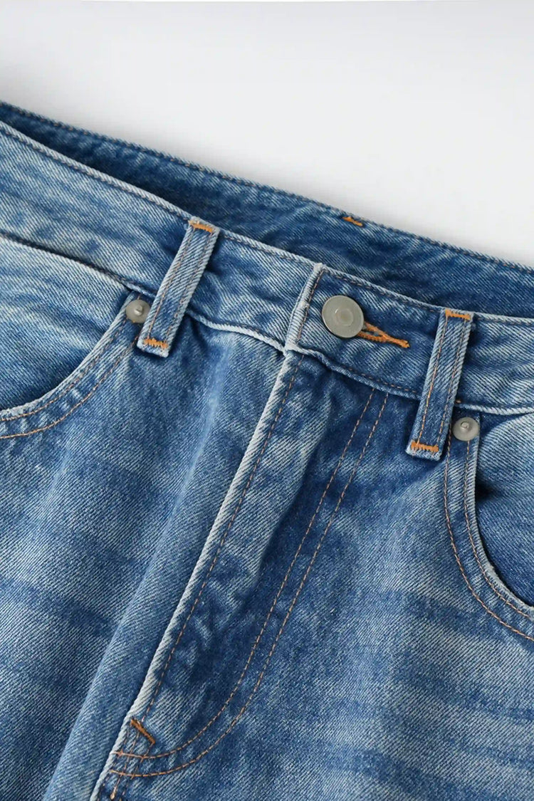 Structured Wide-Leg Denim - Vintage Blue