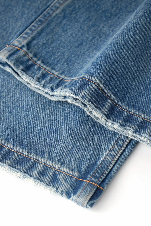 Structured Wide-Leg Denim - Vintage Blue