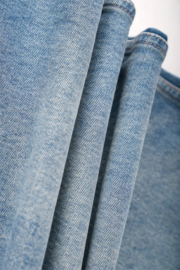 Structured Wide-Leg Denim - Vintage Blue