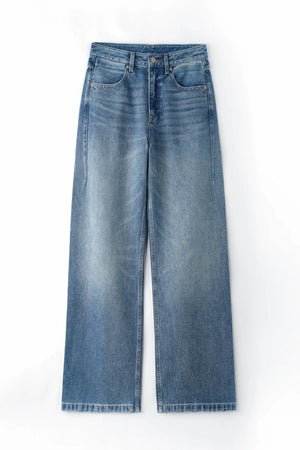 Structured Wide-Leg Denim - Vintage Blue