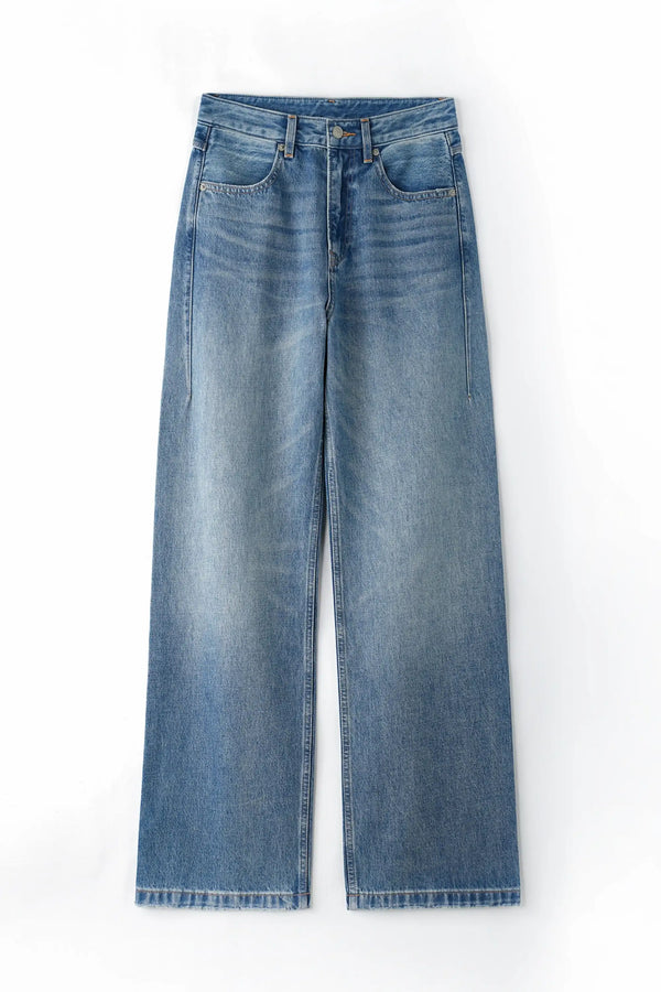 Structured Wide-Leg Denim - Vintage Blue