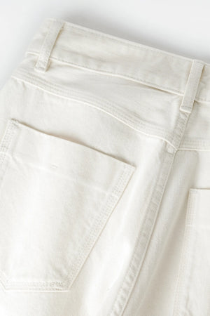 Wide-Leg Structured Denim - Off White