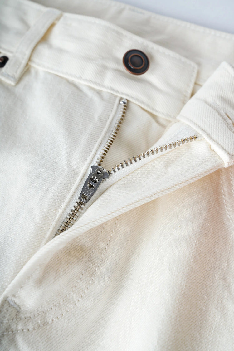 Wide-Leg Structured Denim - Off White